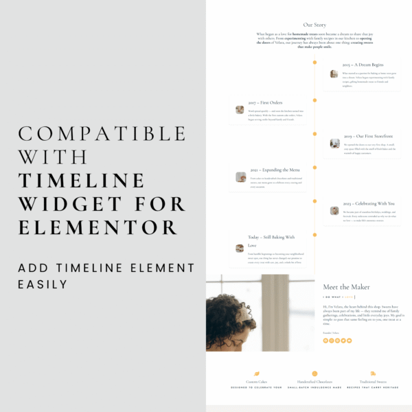 Compatible WordPress theme with Timeline Widget for Elementor