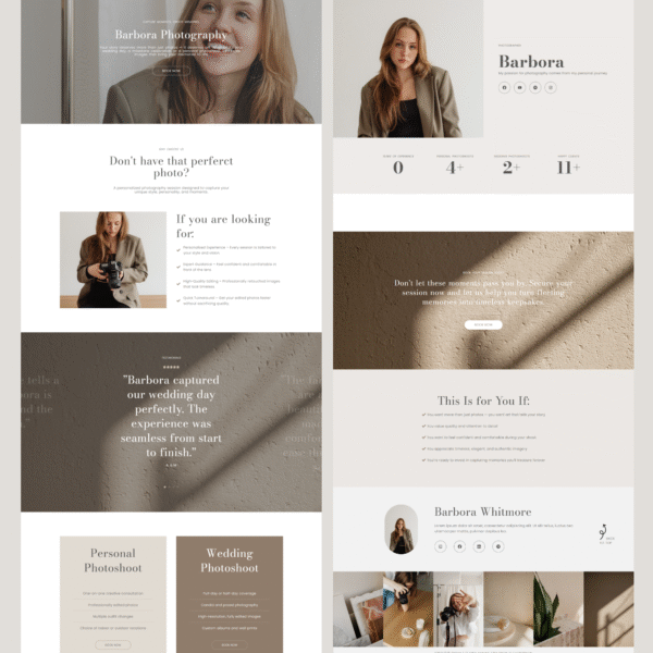 Barbora - Website Template For Freelancers & Photographers - Image 3